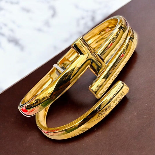 Stainless Steel Gold Color Plated Bracelet – Elegant & Durable Bangle