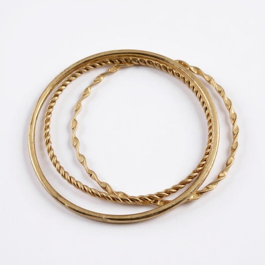 Stainless Steel Gold Color Plated Bracelet – Stylish & Durable Bangle Set