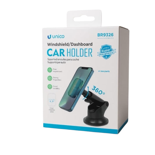 Unico Windshield Dashboard Car Holder | 360° Magnetic Mobile Holde