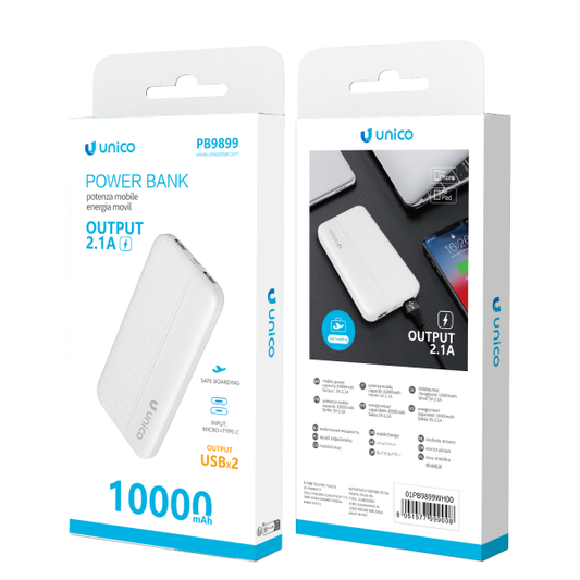Unico PB9899 Power Bank, a portable charger with a 10,000mAh capacity